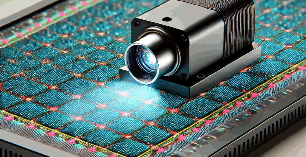 Sensor reading pixel patterns from screen